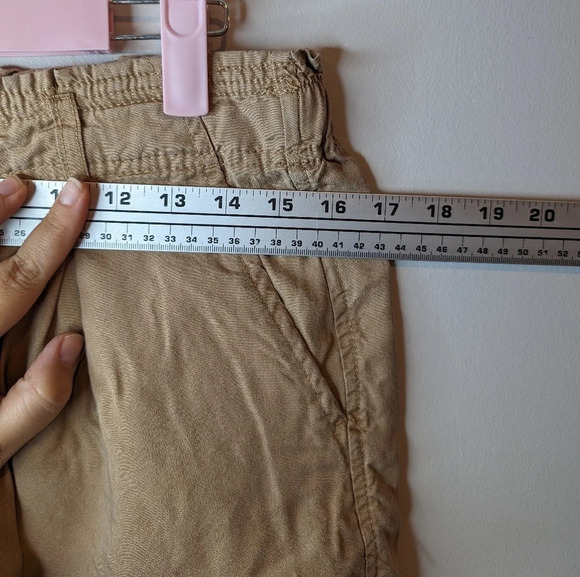 one5one Tan Brown Faux Button Front Shorts with Pockets Women Small - Picture 8 of 8